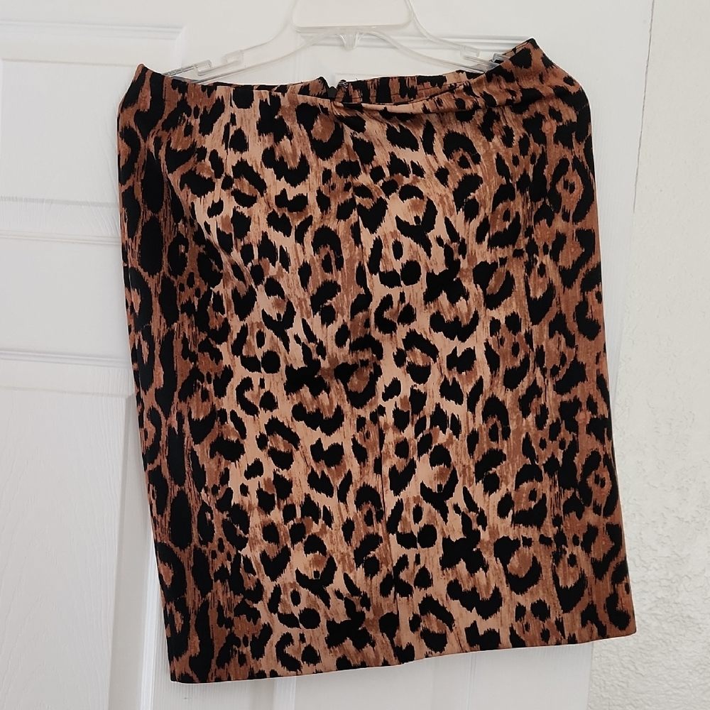 The Limited Brown and Black Leopard Pencil Skirt